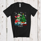 MacnyStore - Personalized Custom Name Too Cool For Santa; Humorous Christmas Tree Snow Elf Bubble T-Shirt