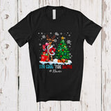 MacnyStore - Personalized Custom Name Too Cool For Santa; Humorous Christmas Tree Snow Reindeer Bubble T-Shirt