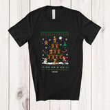 MacnyStore - Personalized Custom Name Santa Reindeer Christmas Tree; Adorable X-mas Lights Reindeer Family T-Shirt
