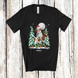 MacnyStore - Personalized Custom Name Dabbing Snowman Riding Cow Reindeer; Lovely Christmas Farmer T-Shirt
