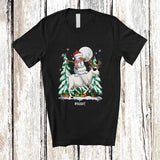 MacnyStore - Personalized Custom Name Dabbing Snowman Riding Goat Reindeer; Lovely Christmas Farmer T-Shirt