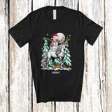 MacnyStore - Personalized Custom Name Dabbing Snowman Riding Horse Reindeer; Lovely Christmas Farmer T-Shirt