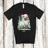 MacnyStore - Personalized Custom Name Dabbing Snowman Riding Sheep Reindeer; Lovely Christmas Farmer T-Shirt
