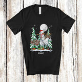 MacnyStore - Personalized Custom Name Dabbing Snowman Riding Unicorn Reindeer; Lovely Christmas Farmer T-Shirt