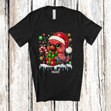 MacnyStore - Personalized Custom Name Cardinal Bird Santa Gingerbread; Adorable Christmas Baking Baker T-Shirt
