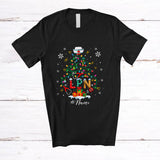 MacnyStore - Personalized Custom Name LPN Stethoscope Christmas Tree; Lovely X-mas Lights Nursing Nurse T-Shirt