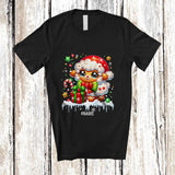 MacnyStore - Personalized Custom Name Sheep Santa Gingerbread; Adorable Christmas Baking Baker T-Shirt