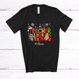 MacnyStore - Personalized Custom Name Teacher; Adorable Christmas Tree Cookie Bow Tie Santa; Family T-Shirt
