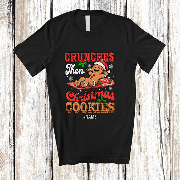 MacnyStore - Personalized Custom Name Crunches Christmas Cookies; Lovely Gingerbread Fitness Workout T-Shirt