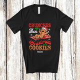 MacnyStore - Personalized Custom Name Crunches Christmas Cookies; Lovely Gingerbread Fitness Workout T-Shirt