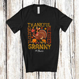 MacnyStore - Personalized Custom Name Thankful Grateful Granny; Awesome Thanksgiving Turkey Family T-Shirt