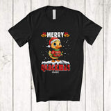 MacnyStore - Personalized Custom Name Merry Quackmas; Lovely Christmas Duck Santa; Farm Farmer T-Shirt