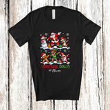 MacnyStore - Personalized Custom Name Christmas Squad; Joyful Santa Elf Reindeer Snowman Dabbing; Friends Family T-Shirt