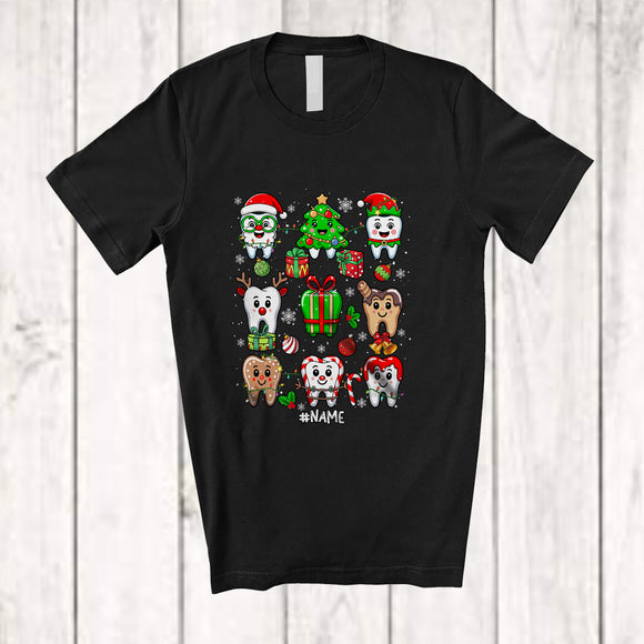 MacnyStore - Personalized Tooth X-mas Collection; Adorable Christmas Custom Name Dental Dentist Group T-Shirt
