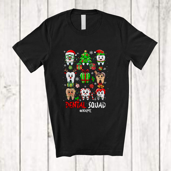 MacnyStore - Personalized Dental Squad; Adorable Christmas Tooth Collection; Custom Name Dental Dentist T-Shirt