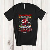 MacnyStore - Personalized Custom Name Petanque Team On Santa's Naughty List; Joyful Christmas Player T-Shirt