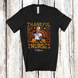 MacnyStore - Personalized Custom Name Thankful Grateful Nurse; Awesome Thanksgiving Turkey Family T-Shirt