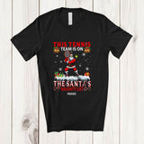 MacnyStore - Personalized Custom Name Tennis Team On Santa's Naughty List; Joyful Christmas Player T-Shirt