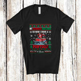 MacnyStore - Personalized Custom Name Reindeer Ran Away Drive A Pontoon; Joyful Christmas Sweater Santa T-Shirt