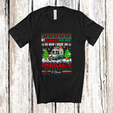 MacnyStore - Personalized Custom Name Reindeer Ran Away Drive An Ambulance; Joyful Christmas Sweater Santa T-Shirt