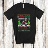 MacnyStore - Personalized Custom Name Reindeer Ran Away Ride A Dirt Bike; Joyful Christmas Sweater Santa T-Shirt