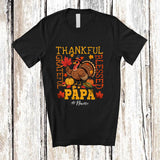 MacnyStore - Personalized Custom Name Thankful Grateful Papa; Awesome Thanksgiving Turkey Family T-Shirt