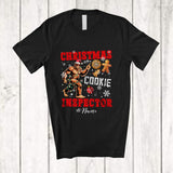 MacnyStore - Personalized Custom Name Christmas Cookie Inspector; Humorous Christmas Lights Santa Bigfoot T-Shirt