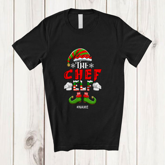 MacnyStore - Personalized Custom Name I'm The Chef Elf; Proud Christmas Jobs Careers Elf Family T-Shirt