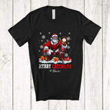 MacnyStore - Personalized Merry Catmas; Joyful Christmas Snow Santa Custom Name Baseball Catcher Player T-Shirt