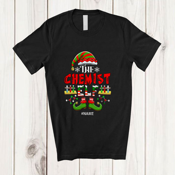 MacnyStore - Personalized Custom Name I'm The Chemist Elf; Proud Christmas Jobs Careers Elf Family T-Shirt