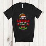 MacnyStore - Personalized Custom Name I'm The Electrician Elf; Proud Christmas Jobs Careers Elf Family T-Shirt