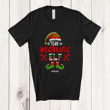 MacnyStore - Personalized Custom Name I'm The Mechanic Elf; Proud Christmas Jobs Careers Elf Family T-Shirt