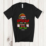 MacnyStore - Personalized Custom Name I'm The Optician Elf; Proud Christmas Jobs Careers Elf Family T-Shirt