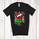 MacnyStore - Personalized Custom Name Deer I Want More Pugs; Joyful Christmas Santa Pug Owner T-Shirt