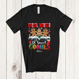 MacnyStore - Personalized Custom Name Social Worker Of Smart Cookies; Lovely Christmas Tree Gingerbread T-Shirt