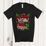 MacnyStore - Personalized Custom Name I'm So Good Santa Came Twice; Humorous Plaid Christmas Family T-Shirt