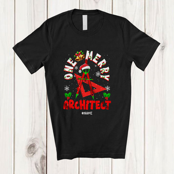 MacnyStore - Personalized Custom Name One Merry Architect; Fantastic Christmas Santa Jobs Careers T-Shirt