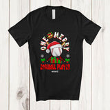 MacnyStore - Personalized Custom Name One Merry Baseball Player; Fantastic Christmas Santa Sport Playing T-Shirt