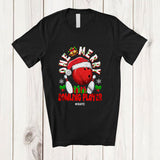 MacnyStore - Personalized Custom Name One Merry Bowling Player; Fantastic Christmas Santa Sport Playing T-Shirt