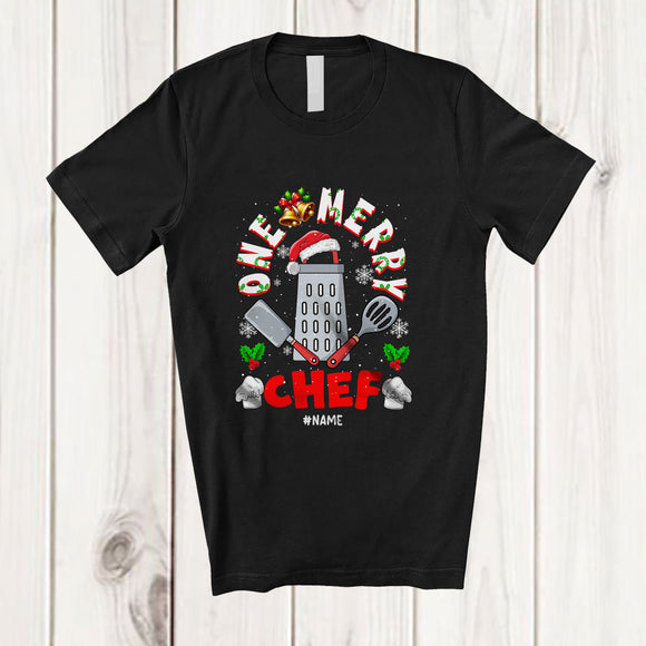 MacnyStore - Personalized Custom Name One Merry Chef; Fantastic Christmas Santa Jobs Careers T-Shirt