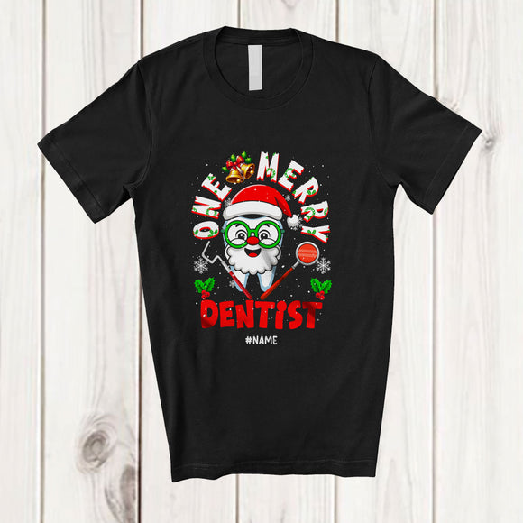 MacnyStore - Personalized Custom Name One Merry Dentist; Fantastic Christmas Santa Jobs Careers T-Shirt