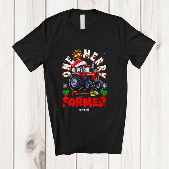 MacnyStore - Personalized Custom Name One Merry Farmer; Fantastic Christmas Santa Jobs Careers T-Shirt