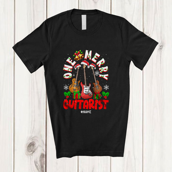 MacnyStore - Personalized Custom Name One Merry Guitarist; Fantastic Christmas Santa Jobs Careers T-Shirt
