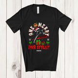 MacnyStore - Personalized Custom Name One Merry Hair Stylist; Fantastic Christmas Santa Jobs Careers T-Shirt