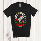 MacnyStore - Personalized Custom Name One Merry Pilot; Fantastic Christmas Santa Jobs Careers T-Shirt