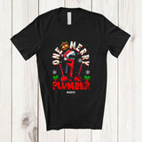 MacnyStore - Personalized Custom Name One Merry Plumber; Fantastic Christmas Santa Jobs Careers T-Shirt