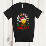 MacnyStore - Personalized Custom Name One Merry Softball Player; Fantastic Christmas Santa Sport Playing T-Shirt