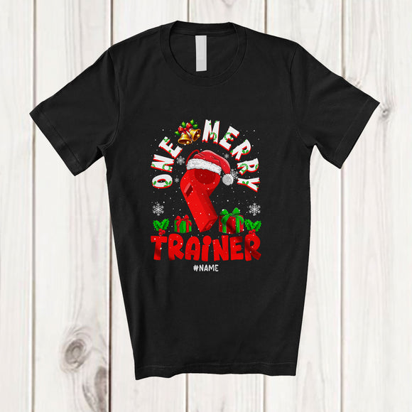 MacnyStore - Personalized Custom Name One Merry Trainer; Fantastic Christmas Santa Jobs Careers T-Shirt