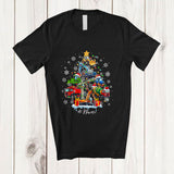 MacnyStore - Personalized Custom Name Construction Vehicles Christmas Tree; Amusing X-mas Snow Driver T-Shirt