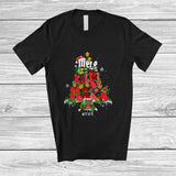 MacnyStore - Personalized Custom Name Mele Kalikimaka; Joyful Christmas Tree Lights Tropical Pineapple Hawaiian T-Shirt